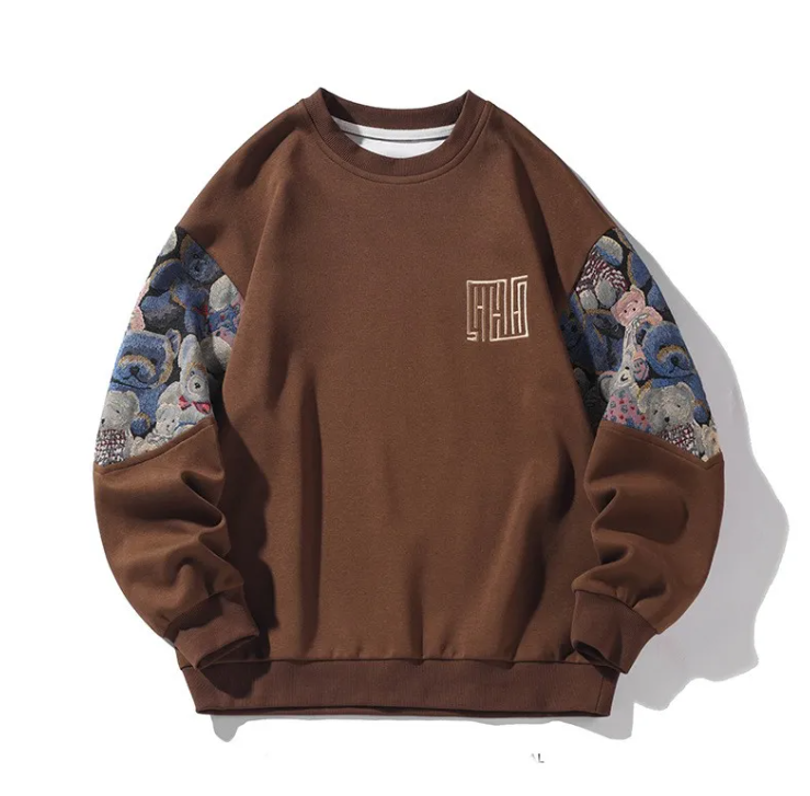 Men’s Round Neck Pullover Sweater – Casual Long Sleeve Layering Top, 4 Colors, L–5XL