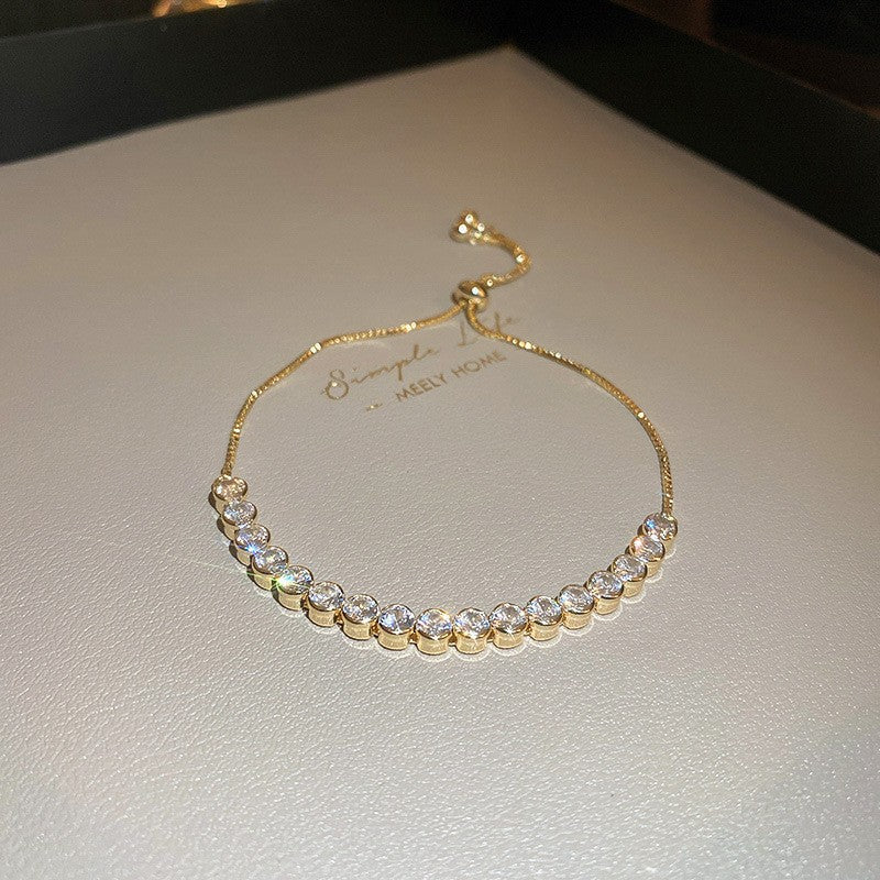 Women’s Adjustable Colorful Zirconia Bracelet – Sparkling Rainbow Fashion Jewelry