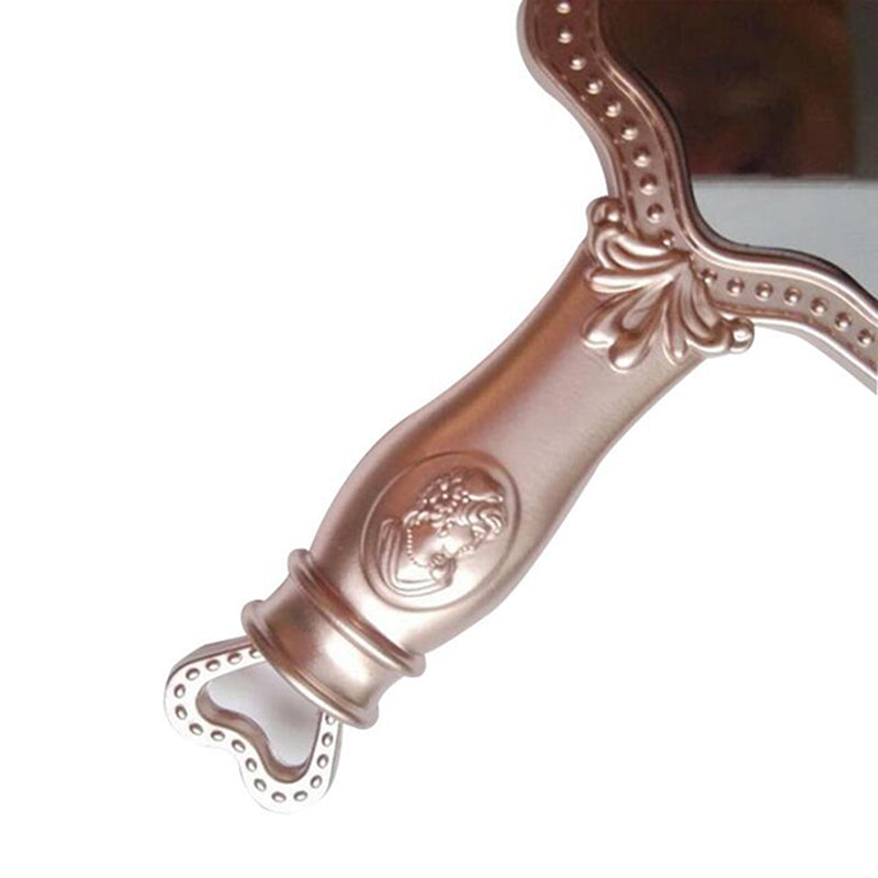 European Retro Cosmetic Mirror – Palace-Inspired Hand Mirror with Handle
