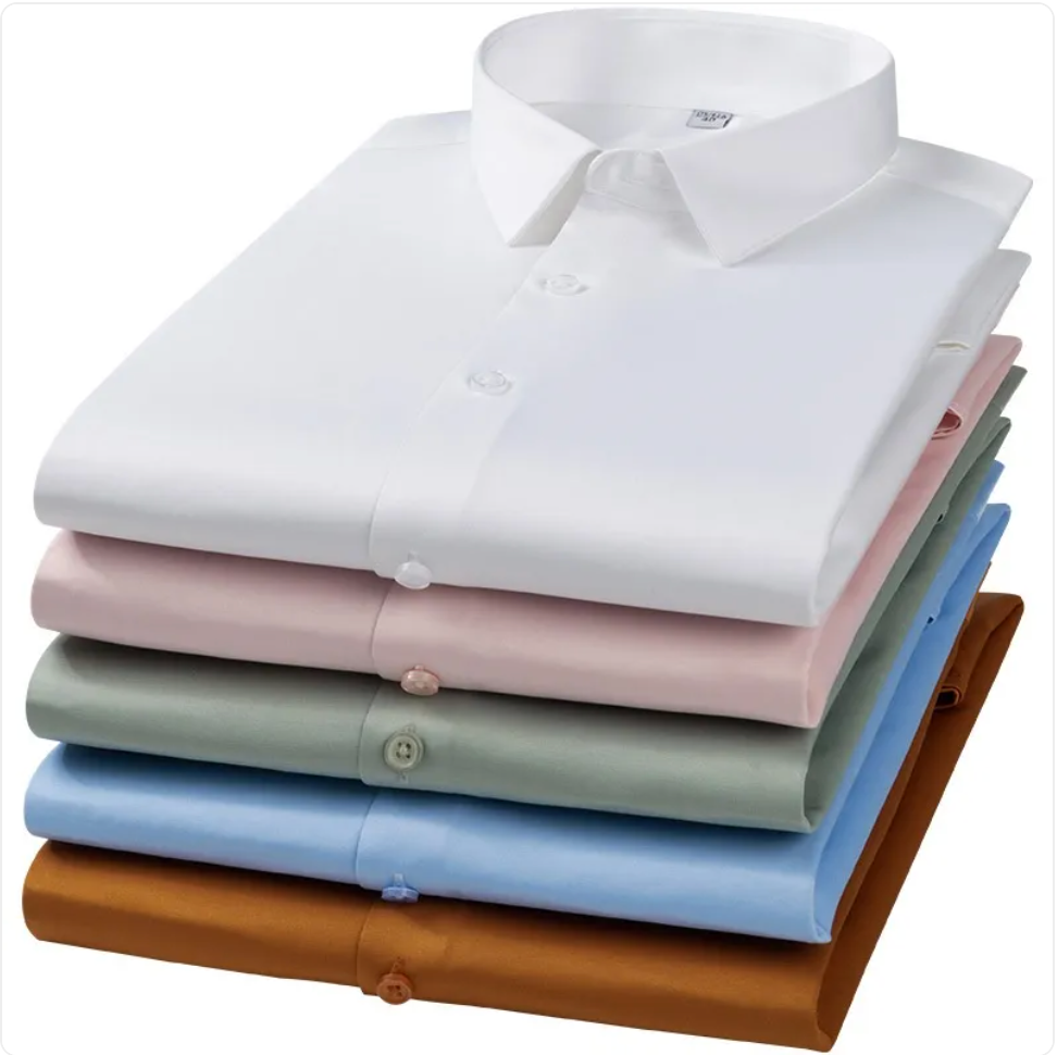 Men’s Seamless Stretch Long Sleeve Shirt – Bamboo Blend Casual Shirt, Sizes 38–46
