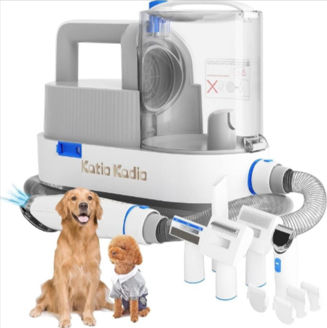 5-in-1 Pet Grooming Vacuum Kit – Low-Noise Dog & Cat Hair Clipper & Deshedding System