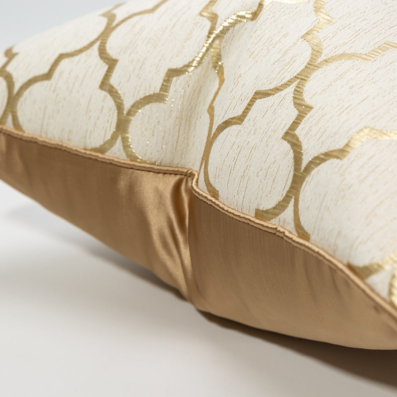 Modern Diamond Pattern Champagne Gold Pillow Cover – Elegant 45x45cm Cushion
