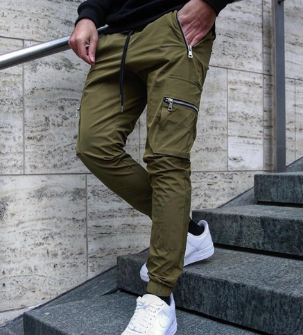 Men’s Cargo Ankle-Length Trousers – Multi-Pocket Utility Pants