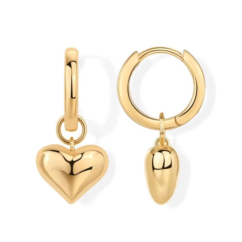 14K Love Pendant Earrings for Women – Romantic Heart-Inspired Jewelry