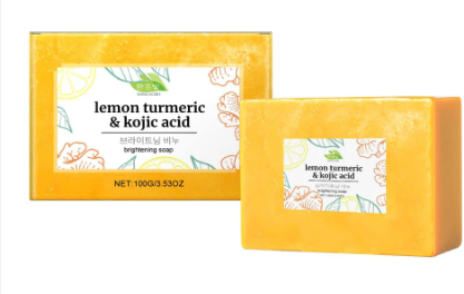 Lemon Turmeric Body Soap 100g – Kojic Acid, Glycerin & Ginger Moisturizing Cleansing Bar