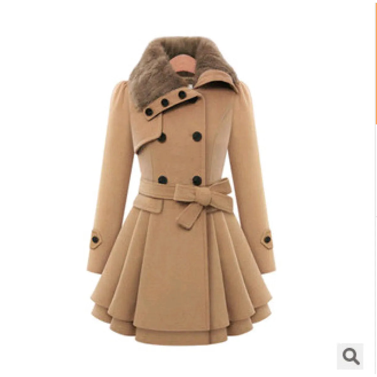 Women’s Slim Double-Breasted Woolen Coat – Thick Elegant Winter Coat, S–5XL