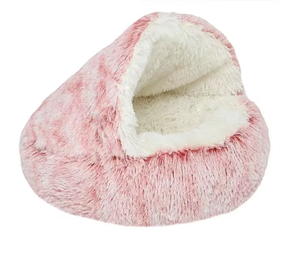 Semi-Closed Cat Bed – Cozy Four-Season Covered Pet Nest for Cats & Small Dogs