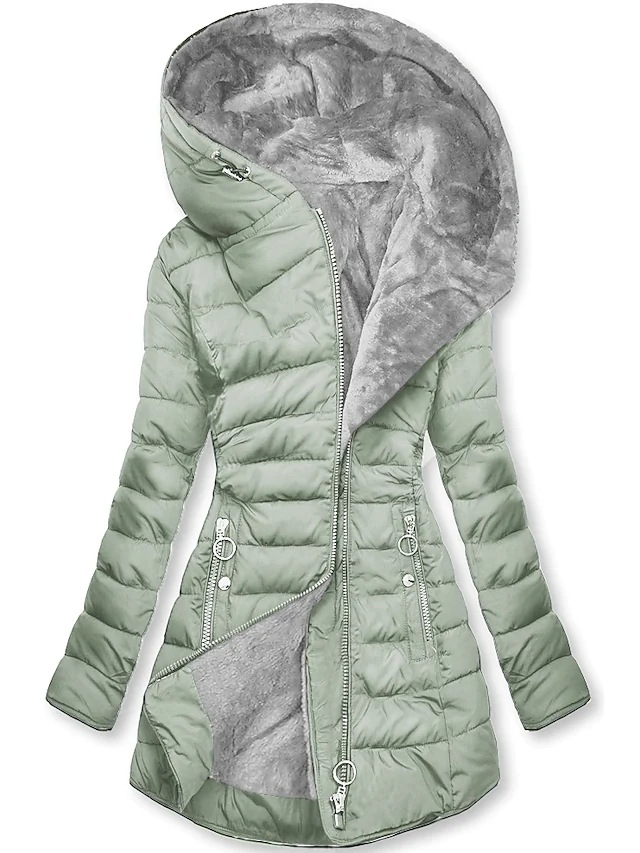 Women’s Cozy Plush Hooded Coat – Soft Warm Loose-Fit Fleece Jacket with Pockets, S–3XL