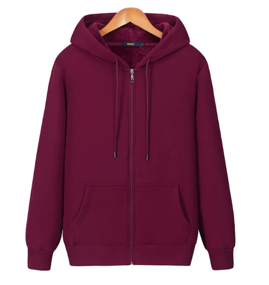 Men’s Fleece Warm Zipper Sweater – 95% Cotton Plus Velvet Loose-Fit Winter Pullover, 8 Colors, M–6XL