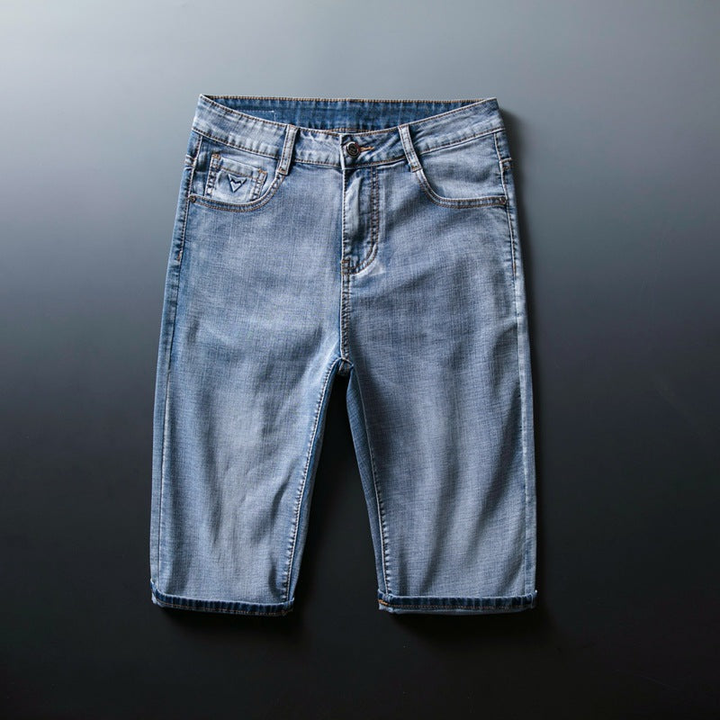 Men’s Mid-Waist Cotton Stretch Straight Denim Pants – USA
