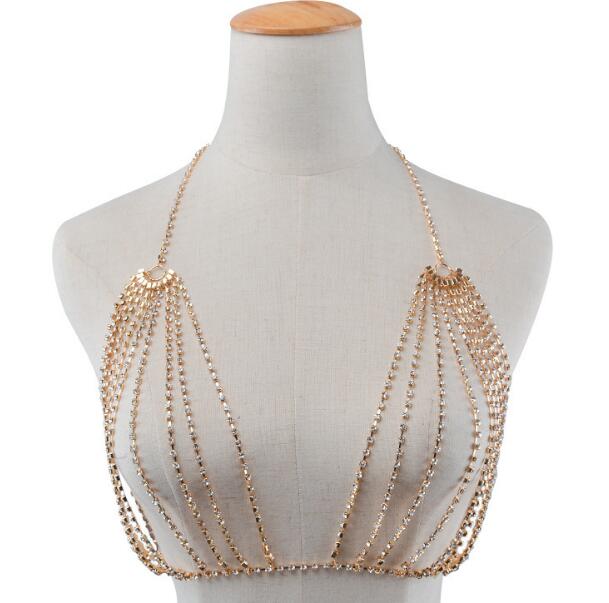 Constellation Bra Body Chain – Artistic Body Jewelry in Gold or Silver
