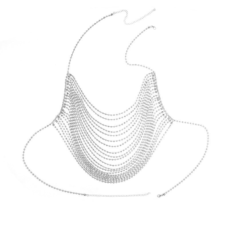 Women’s Rhinestone Body Chain – Gold & Silver Nightclub Statement Jewelry