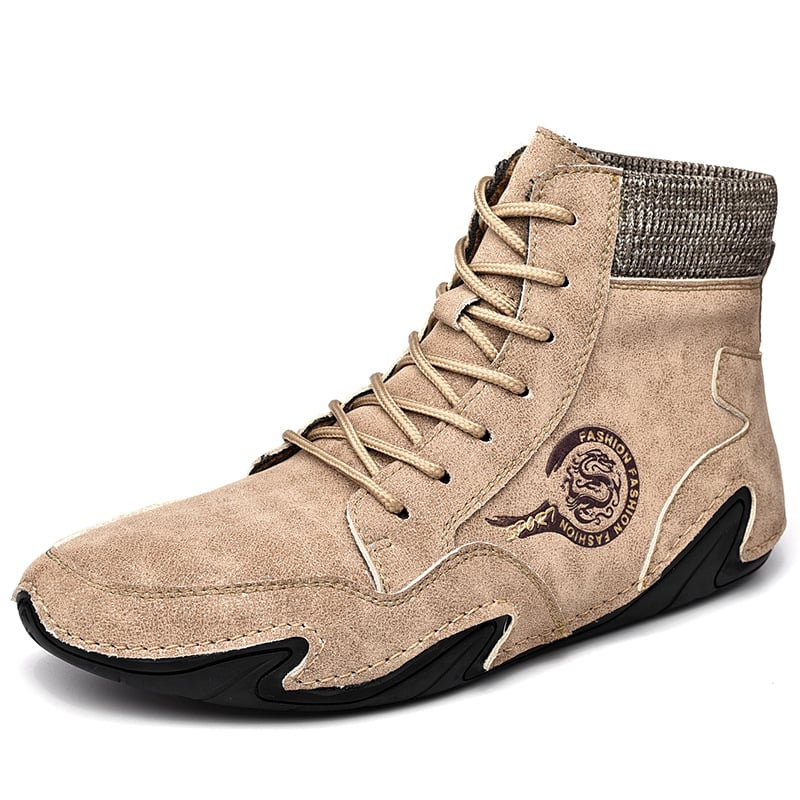 Men’s British-Style High-Top Martin Boots – Plus Size Casual Footwear