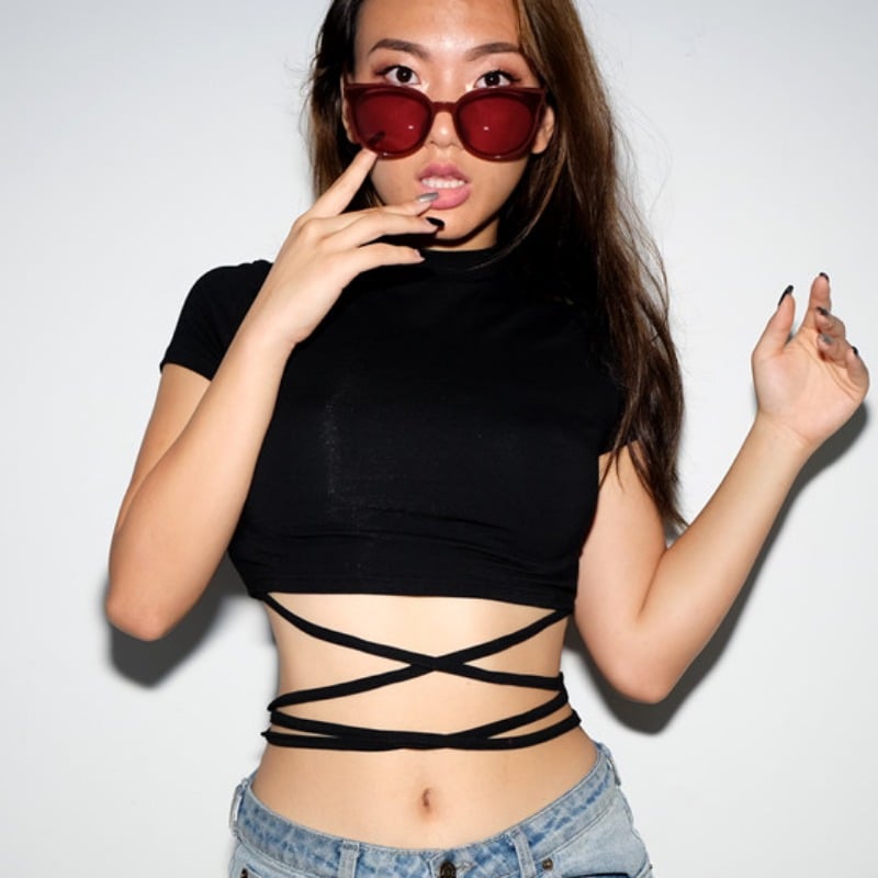 Cotton Bandage Short-Sleeved T-Shirt for Men/Women