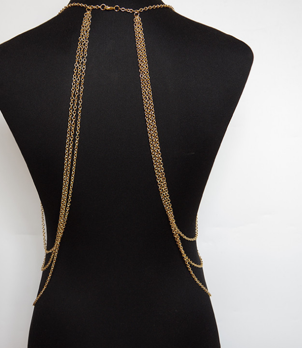 Tassel Body Chain – Golden Alloy Sexy Body Jewelry Accessory