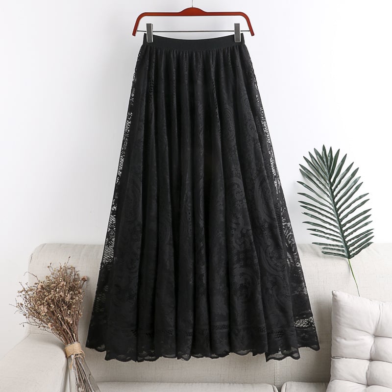 Lace Skirt – Elegant Embroidered Umbrella Skirt for Women