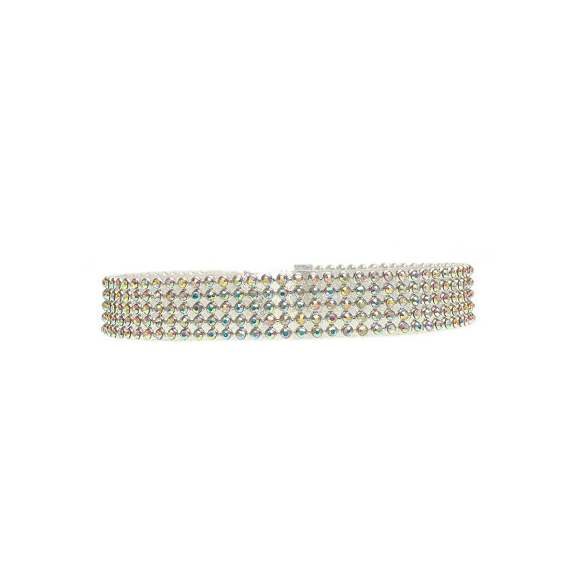 Trendy Choker Necklace with Full Rhinestone Design