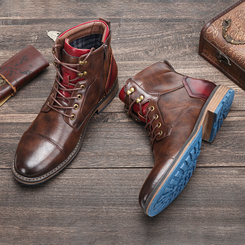 Large Men's Leather Single Boots