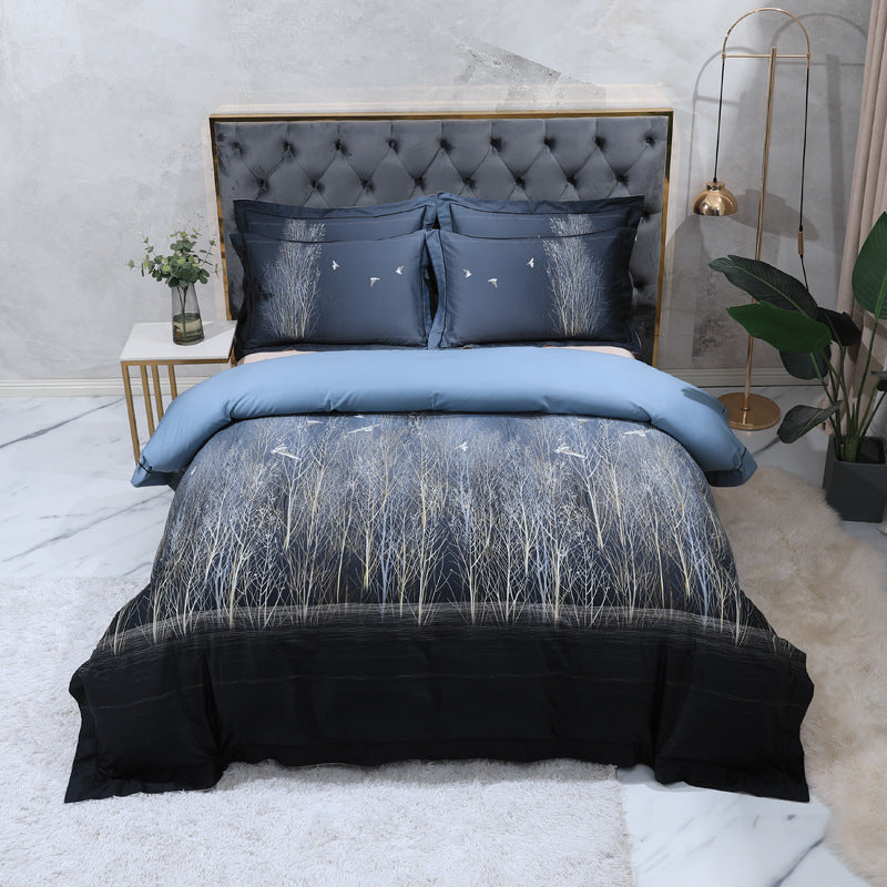 Luxury 100% Cotton Digital Floral Bedding Set – 4-Piece Premium Bed Set