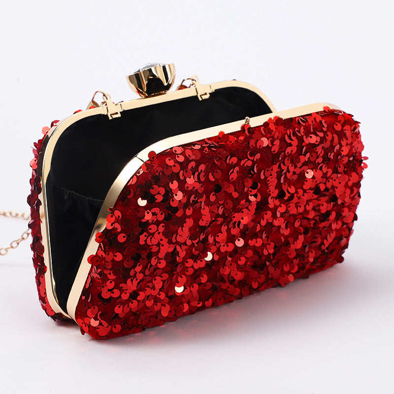 Fashion Sequined Evening Clutch Bag for Women – Elegant Gold Party & Wedding Handbagmen
