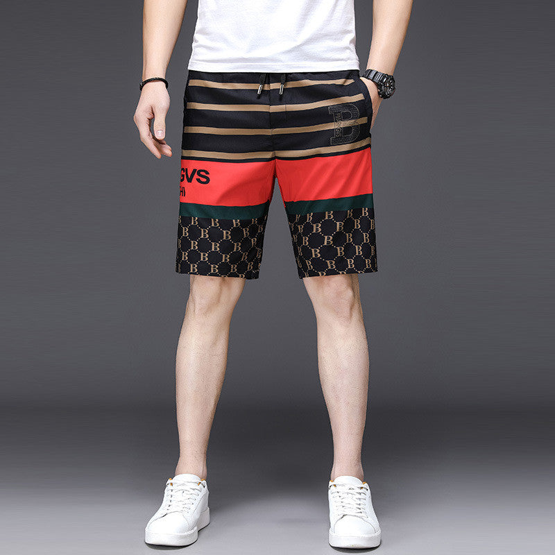 Men’s Fashion Printed Beach Five-Point Pants – Lightweight Casual Summer Pants