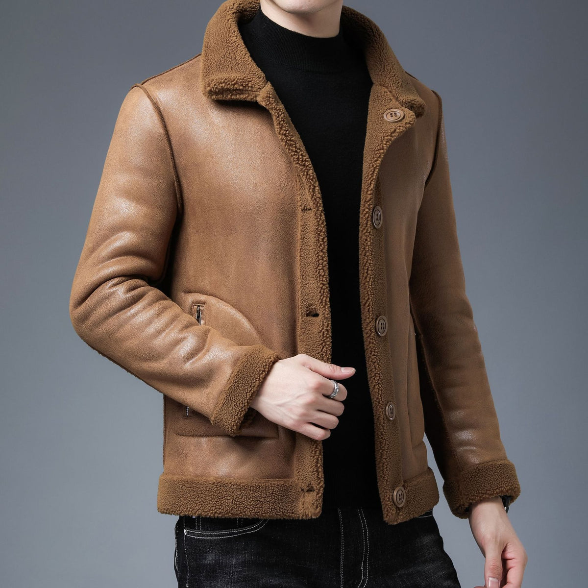 Men’s Autumn Winter Multi-Pocket Jacket – Warm Casual Outerwear – USA