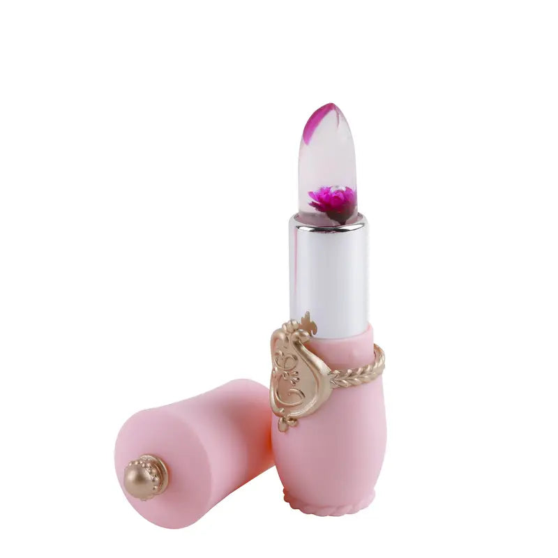 2 PCs Color Changing Dried Flower Jelly Lipstick