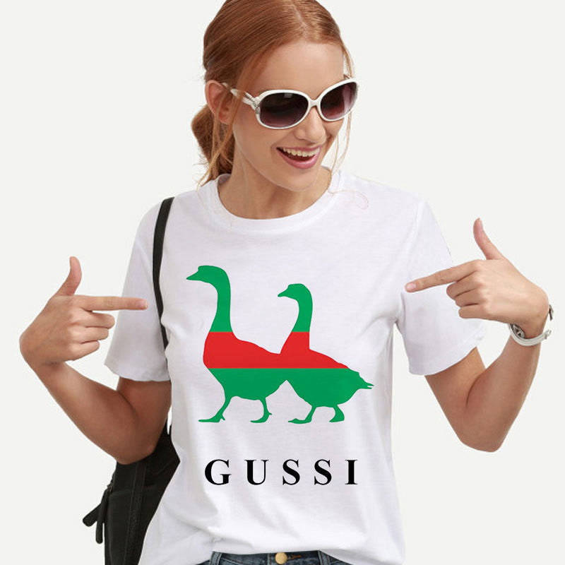 African Girl Print Short Sleeve T-Shirt for Women