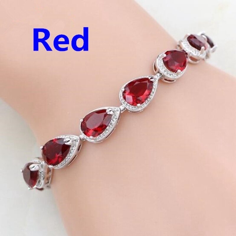 Women’s Inlaid Crystal Cross Bracelet – Colorful Geometric Fashion Jewelry