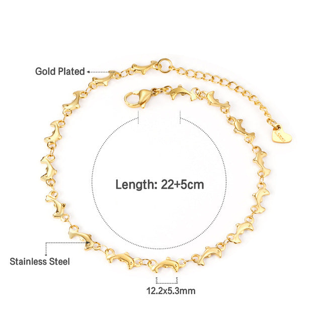 Stainless Steel Casual Retro Beach Anklet for Women