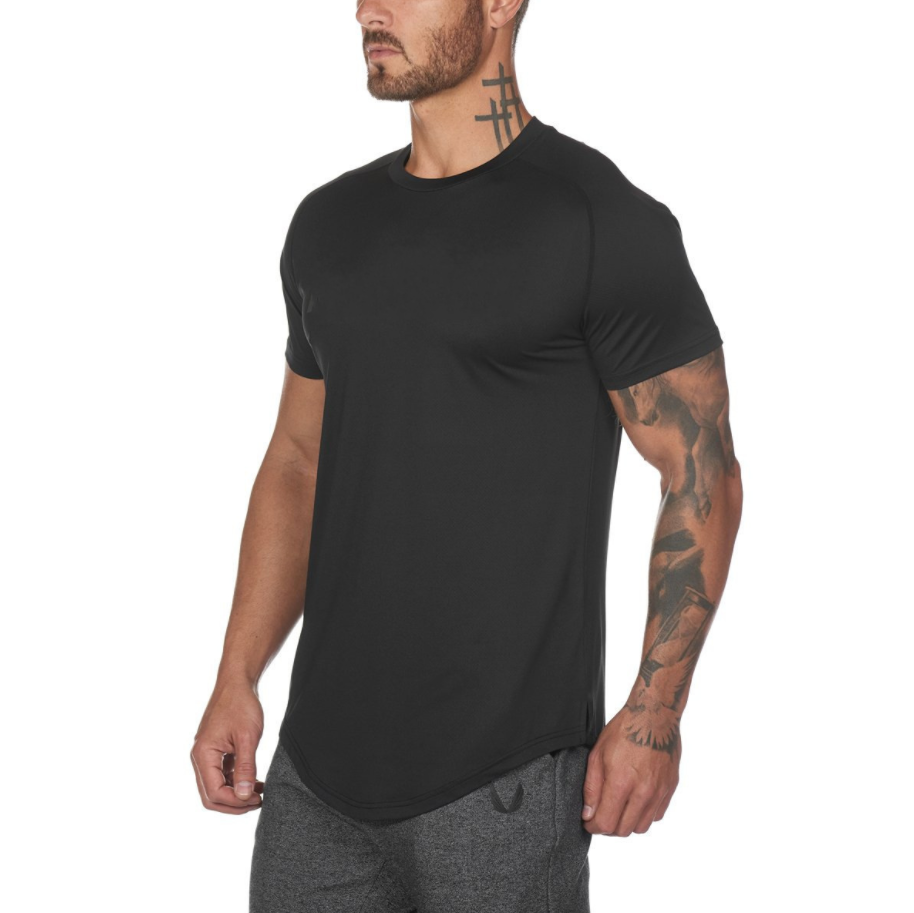 Men’s Quick-Dry Basketball Training T-Shirt – Cotton Stretch Athletic Workout Shirt