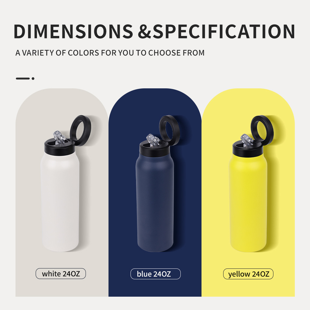 Stainless Steel Water Bottle with Magnetic Lid – Reusable Insulated Travel Bottle