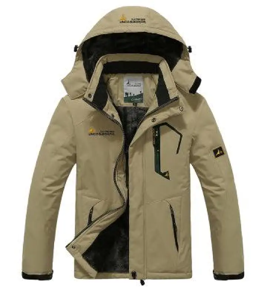 Men’s Waterproof Thermal Hiking Jacket – Windproof Insulated Outdoor Winter Coat, 8 Colors, L–6XL
