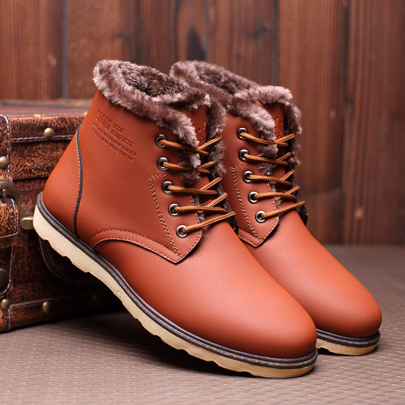 Men's High-Top Cashmere Martin Boots