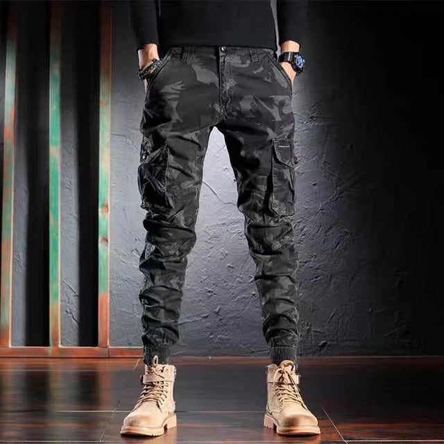 Men’s Oversized Camouflage Cargo Pants – Outdoor Utility Trousers