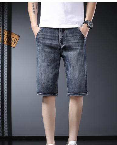 Men’s Mid-Waist Cotton Stretch Straight Denim Pants – USA
