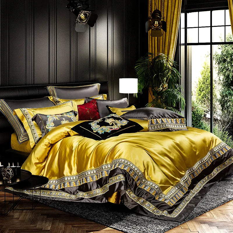 European Style Luxury Villa 4-Piece Bedding Set – Elegant Premium Bed Set