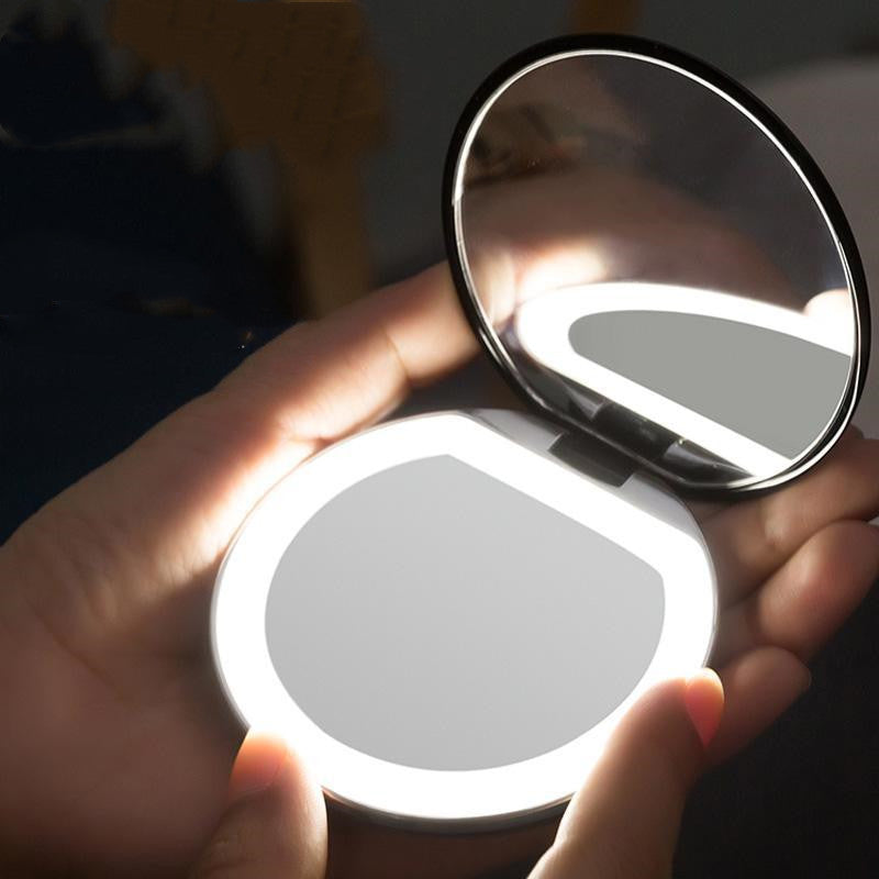 LED Rechargeable Makeup Mirror with Portable Folding Design