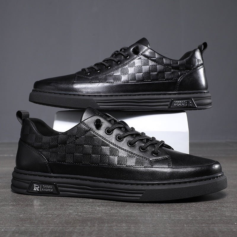 Men's Breathable Genuine Leather Casual Sneakers