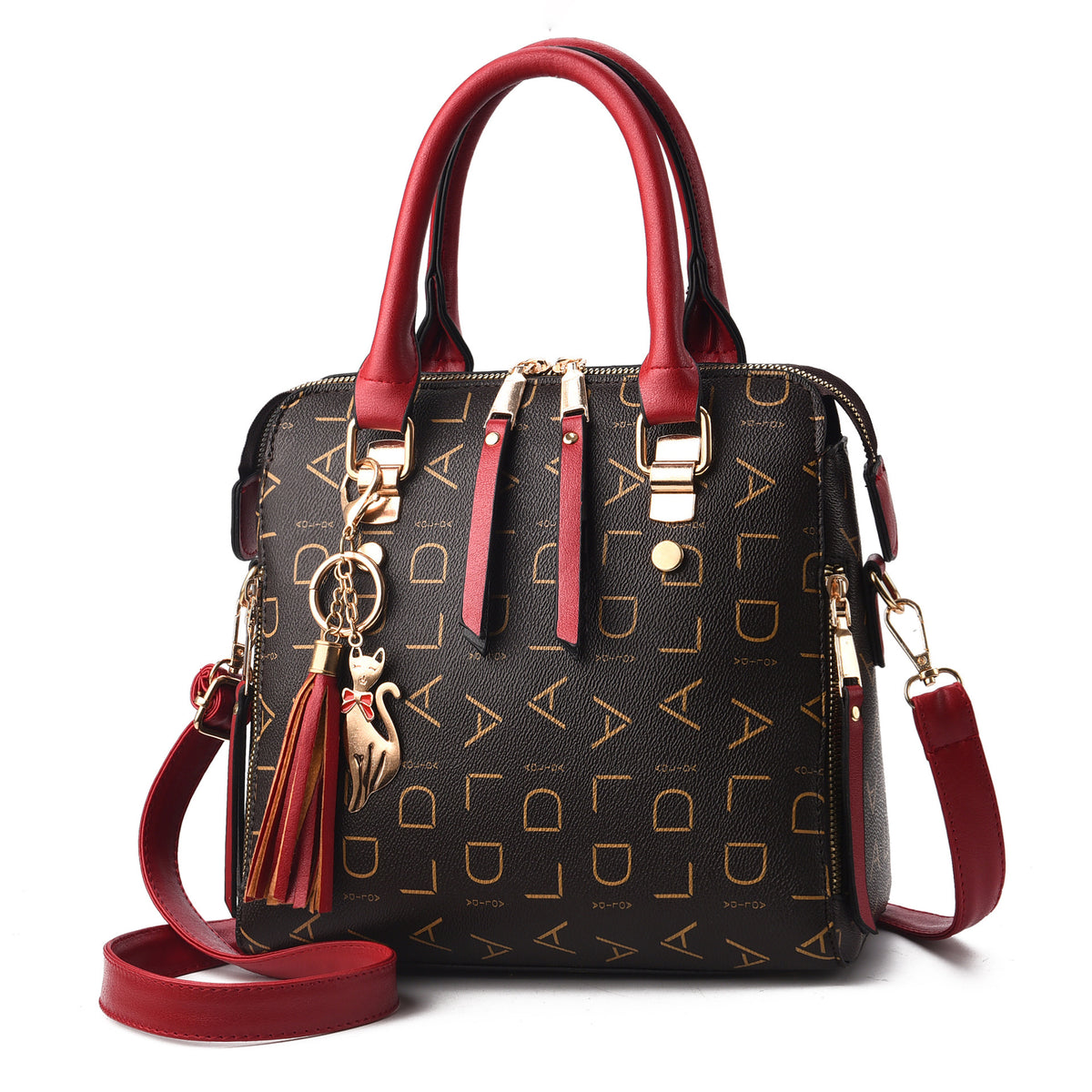 Fashion Shoulder Bag for Women – Large PU Leather Boston Tote with Multi-Pocket Storage