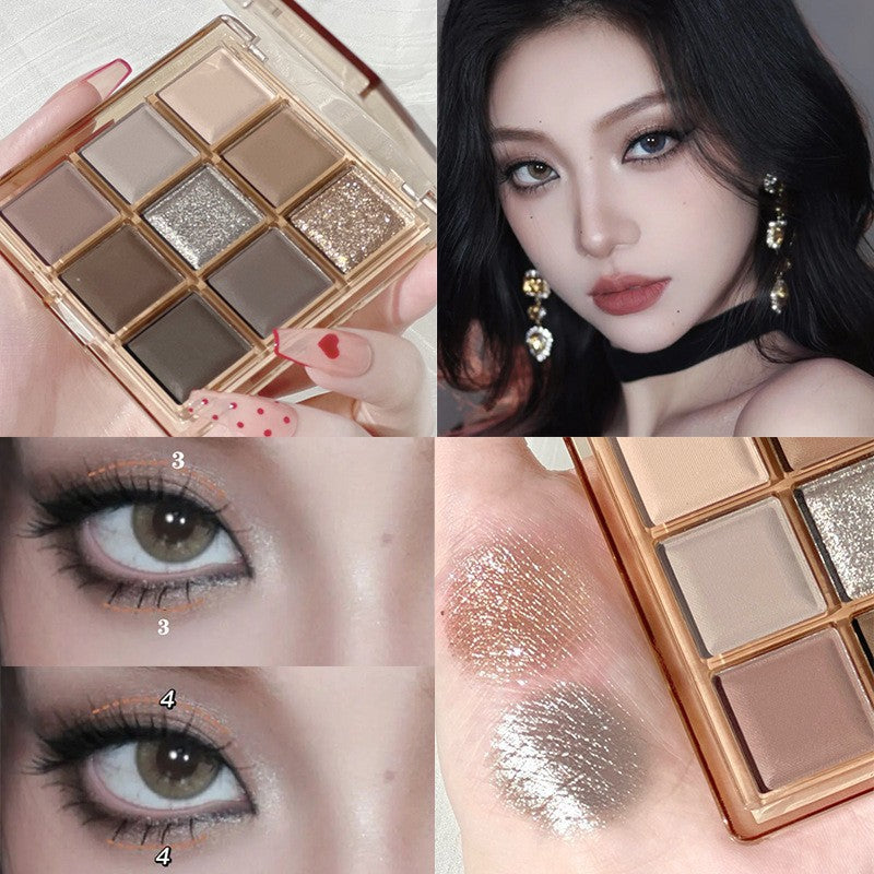 DIKALU Sunset Glow 9-Color Eyeshadow Palette – Matte & Shimmer