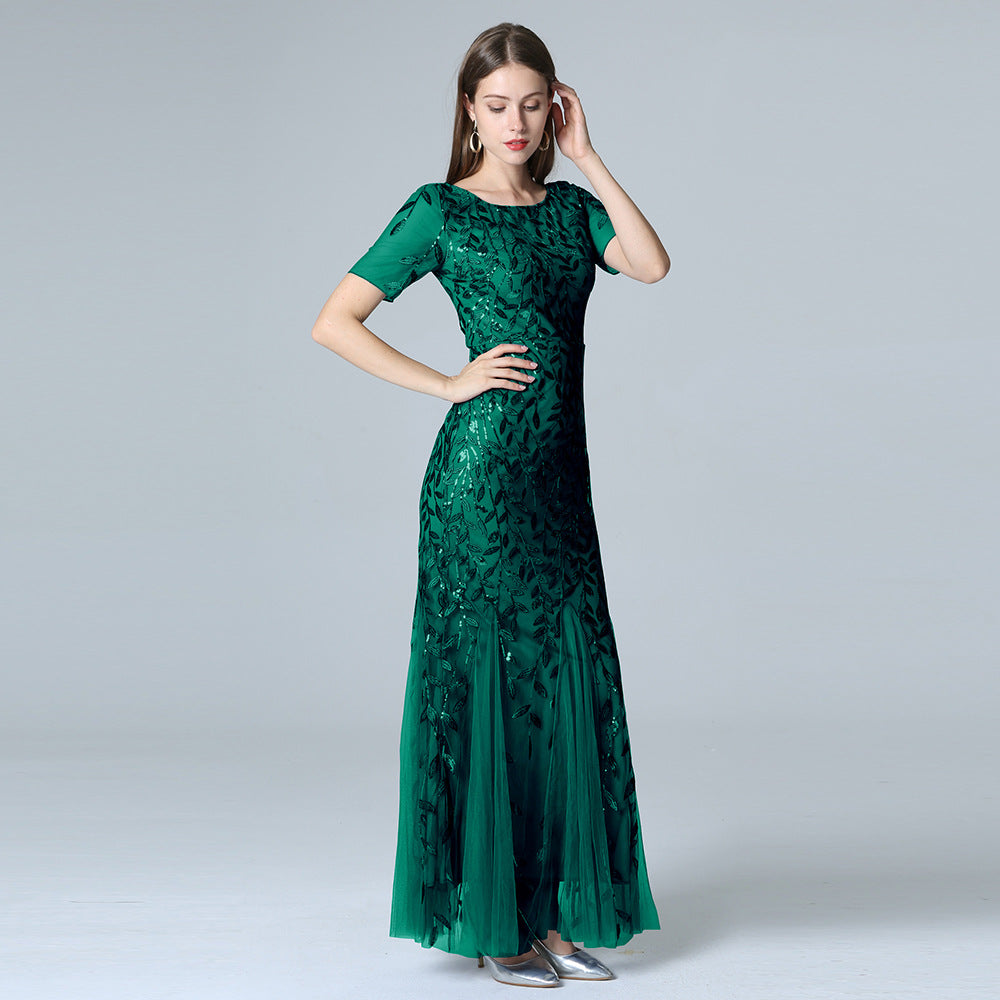 Women’s Lace Mermaid Evening Gown – Elegant Floor-Length Formal Dress S–3XL