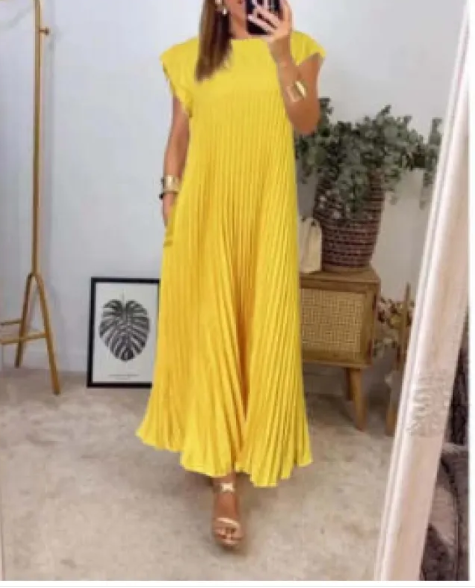 ChicEase Loose Solid Color Dress for Women – Relaxed Fit Casual Dress