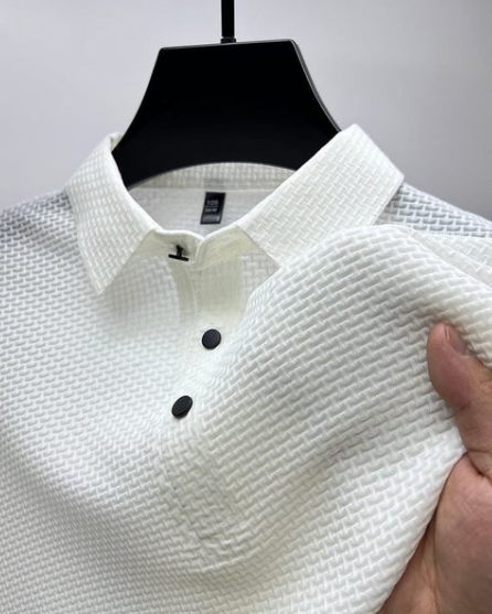 Men’s Business Casual Polo Shirt – Breathable Short Sleeve Lapel Polo, M–3XL