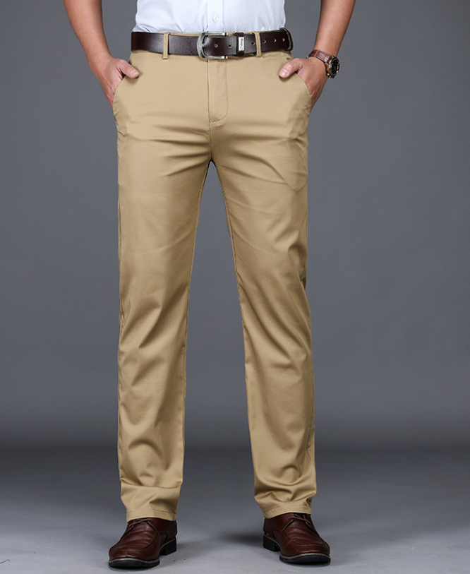 Men’s Cotton Stretch Oversized Casual Business Pants – Comfortable Trousers – USA