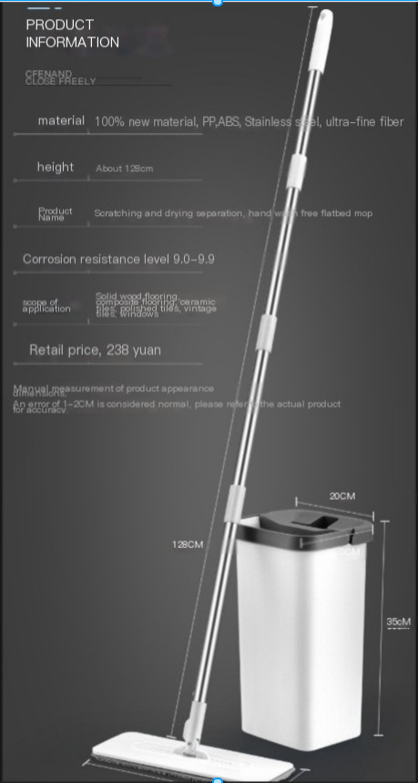 Self-Cleaning Flat Mop – Wet & Dry Home Cleaning System