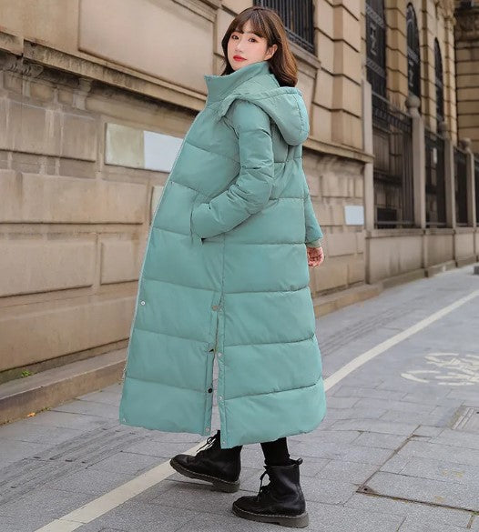 Women’s Long Cotton Coat – Warm Casual Winter Padded Jacket