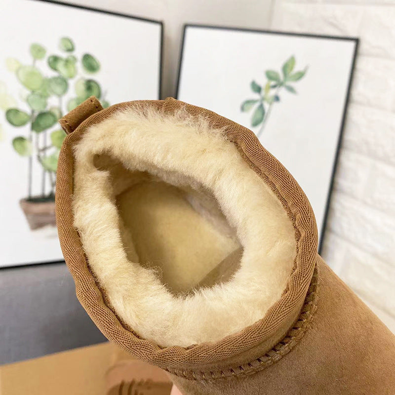 Unisex Classic Mini Sheepskin Snow Boots – Cozy Winter Footwear