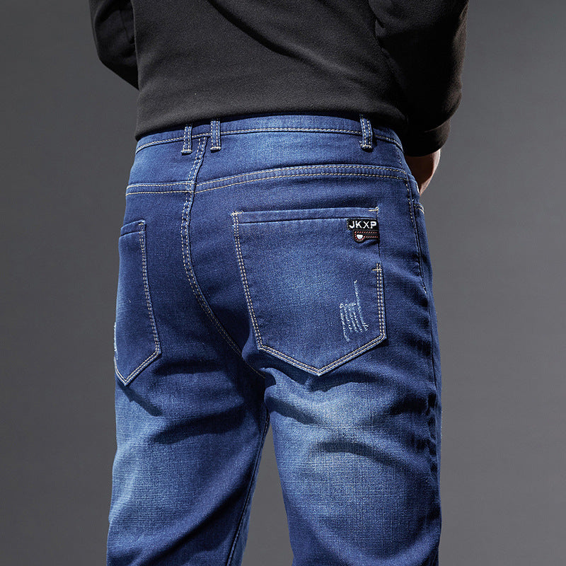Men’s Stretchy Soft Slim Fit Jeans – Casual Denim Trousers