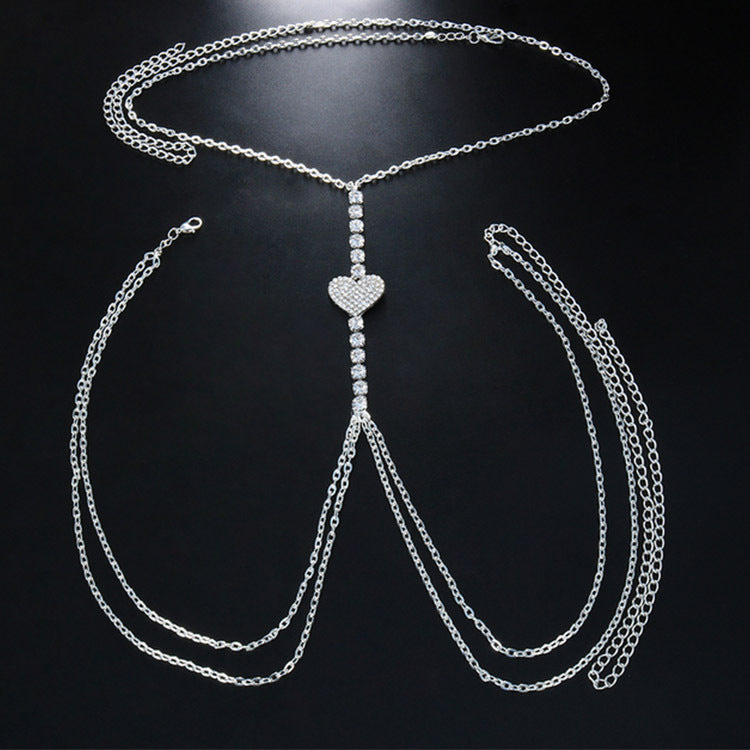 Women’s Rhinestone Chest Body Chain – Lightweight Gold & Silver Diamond-Studded Statement Jewelry